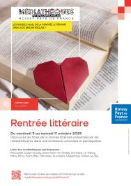 Affiche de l'évènement représentant un livre ouvert avec un marque page en forme de cœur sur le coin d'une page