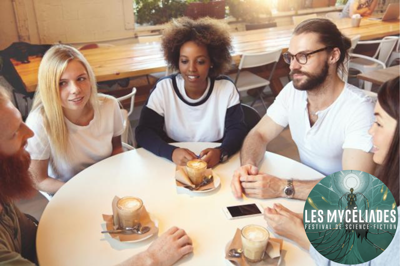 Un groupe de personnes qui boit un café