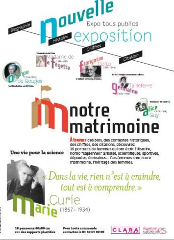 Affiche blanche avec des photographies de femmes