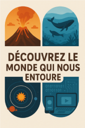 un volcan, deux baleines, le système solaire, des écrans